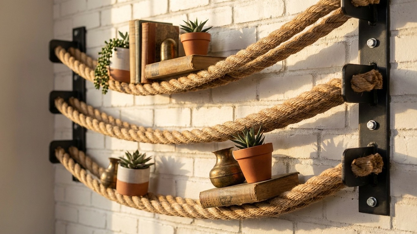 J'ai récupéré de vieilles cordes au garage : le rangement mural que tout le monde me réclame