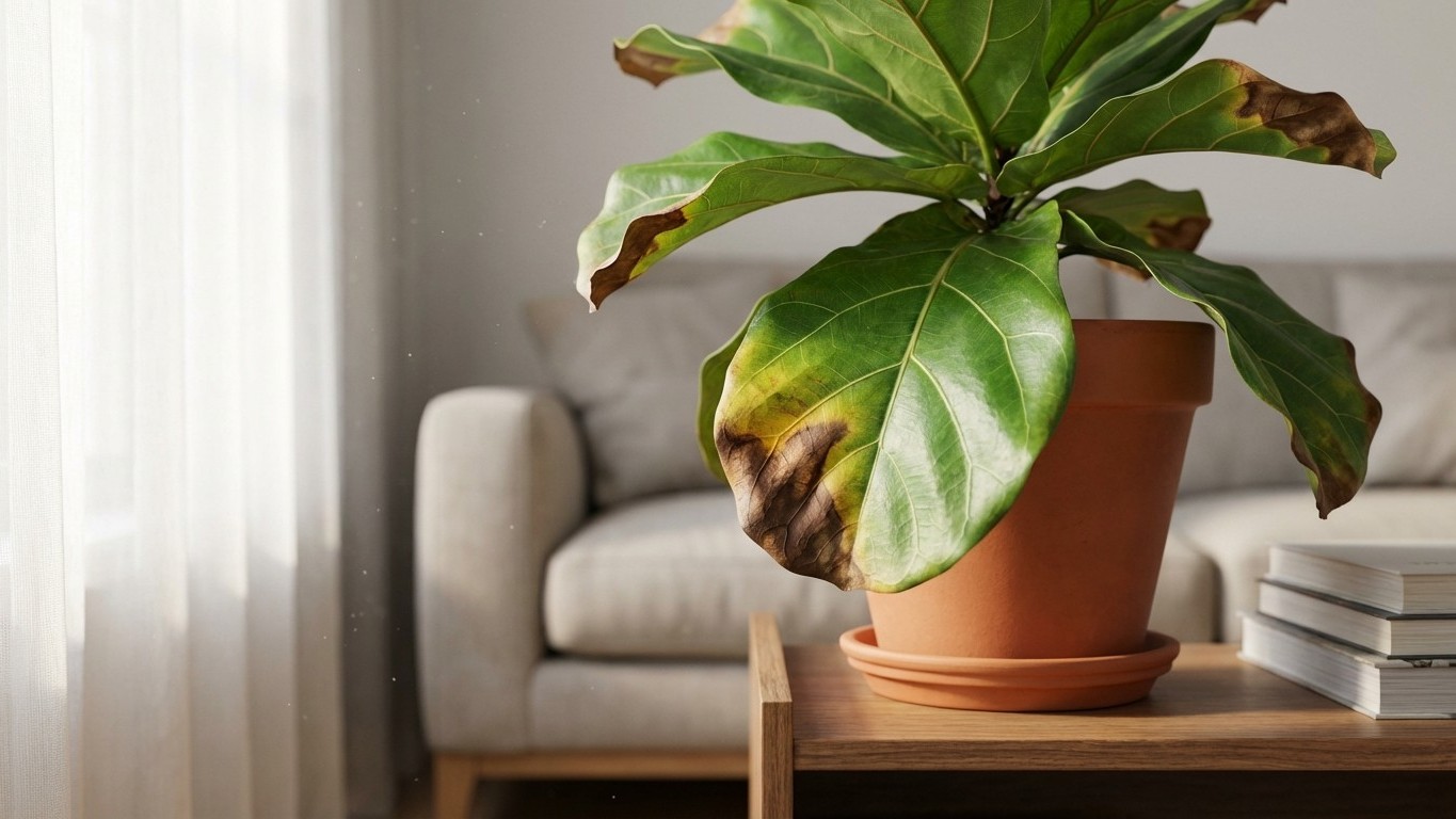 Feuilles marron : causes (air sec, soleil, arrosage) et solutions