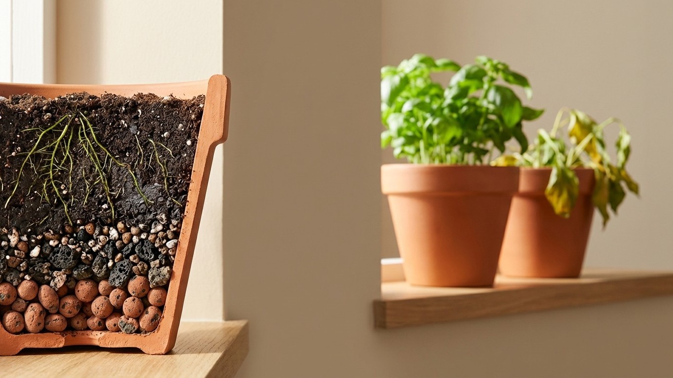 Drainage du pot : billes d’argile, trous, couche drainante… ce qui marche vraiment