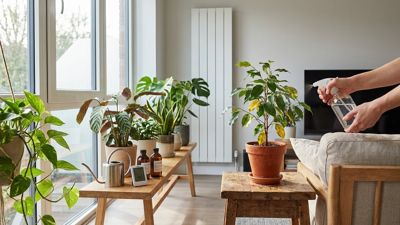 Entretien des plantes d’intérieur : arrosage, lumière, humidité et gestes essentiels