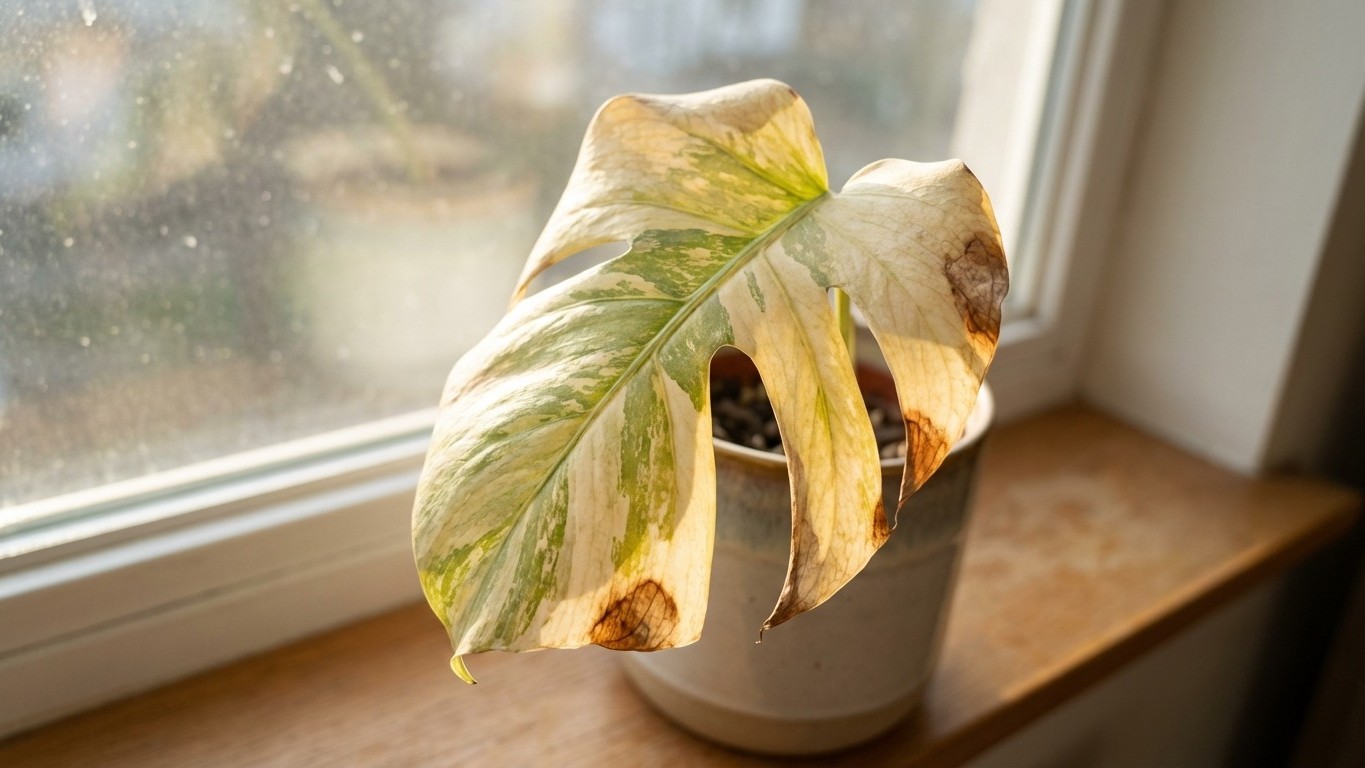 Je pensais bien faire en la mettant près de la fenêtre : ces taches sur les feuilles m'ont tout révélé