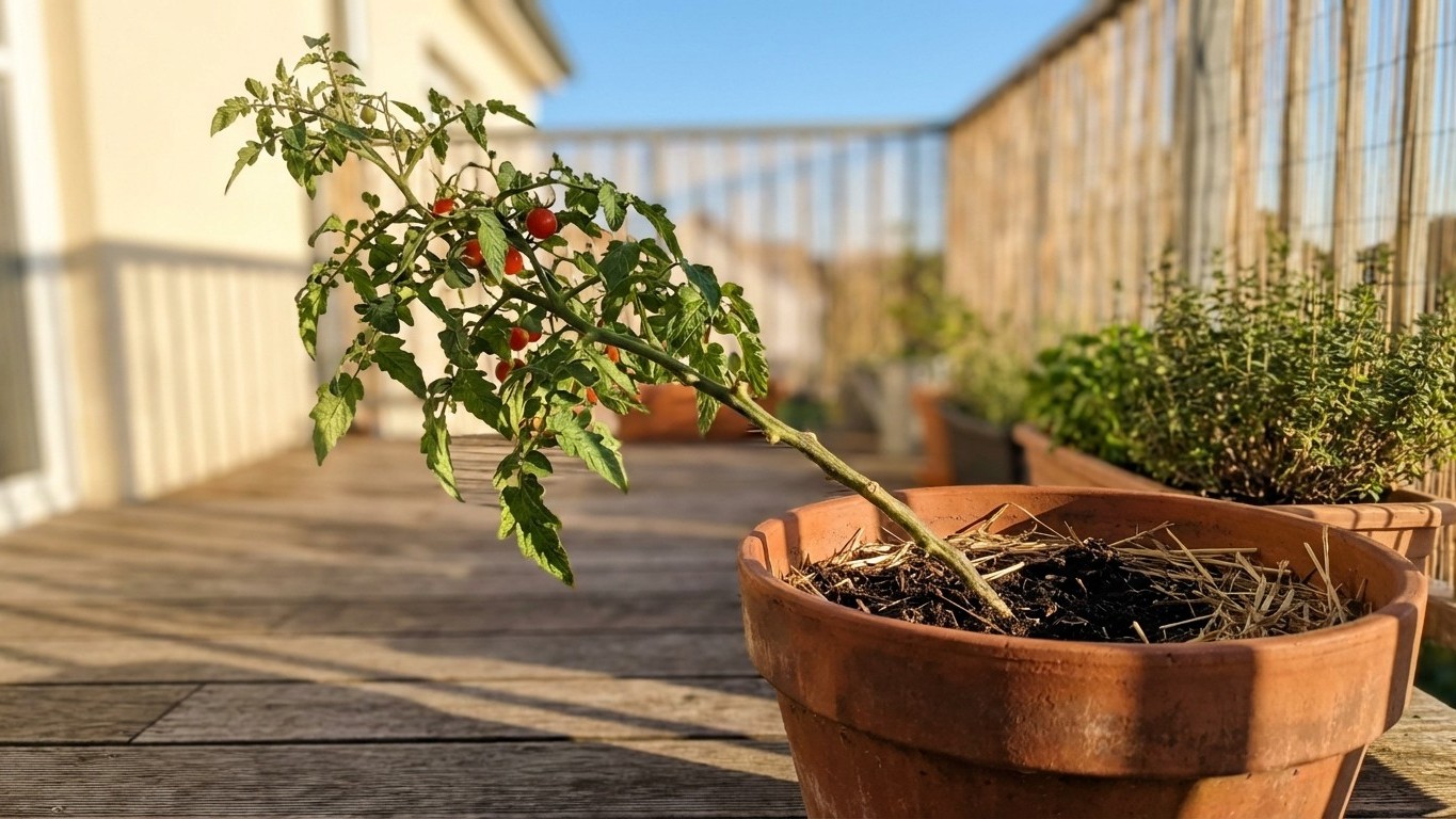 Depuis que j'ai incliné mes pots de tomates cerises à 45°, mes voisins ne comprennent pas pourquoi j'en récolte deux fois ...