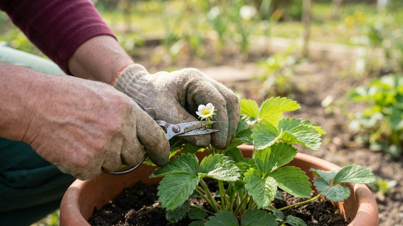 J'ai coupé toutes les fleurs de mes fraisiers en avril : mes voisins m'ont pris pour un fou, puis ils ont vu ma récolte