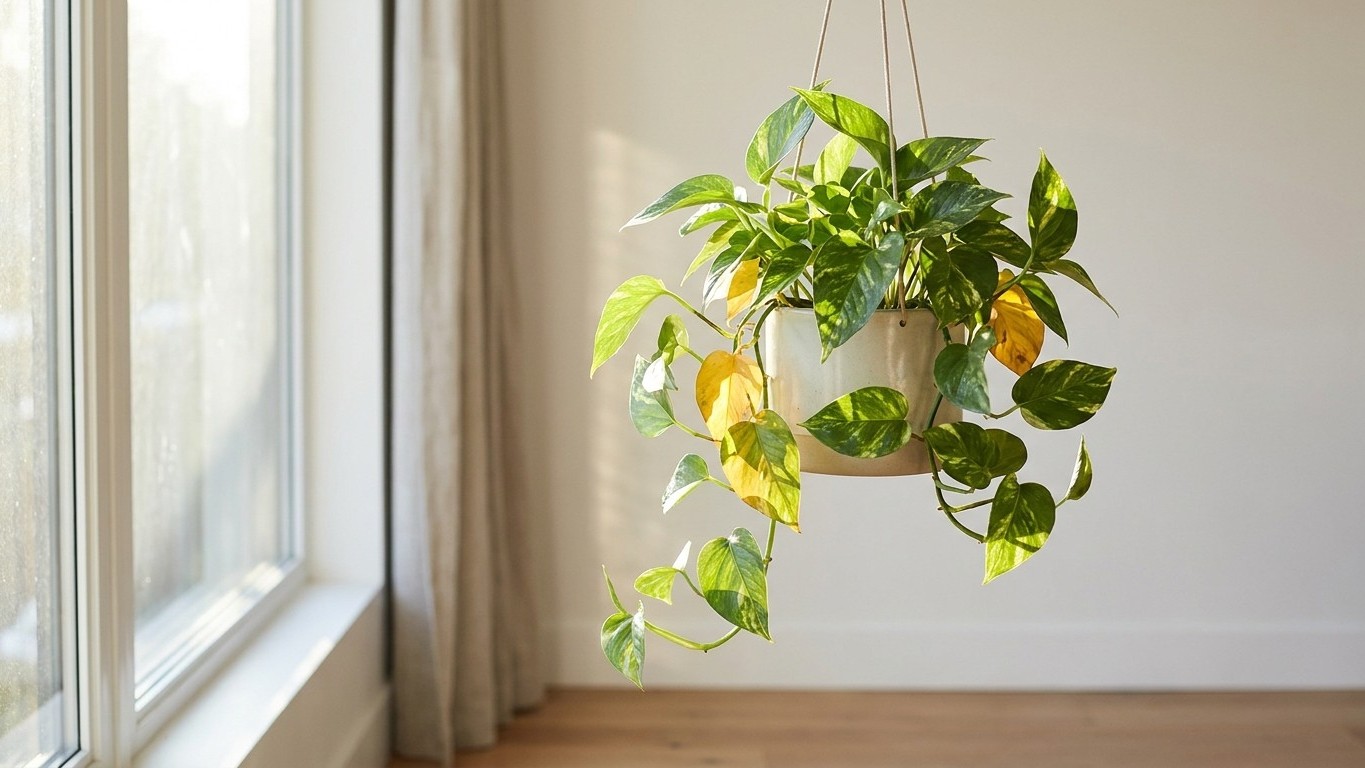 Si vos plantes suspendues jaunissent depuis début avril, ce n'est pas un manque d'eau : regardez où passe le soleil à 10 h