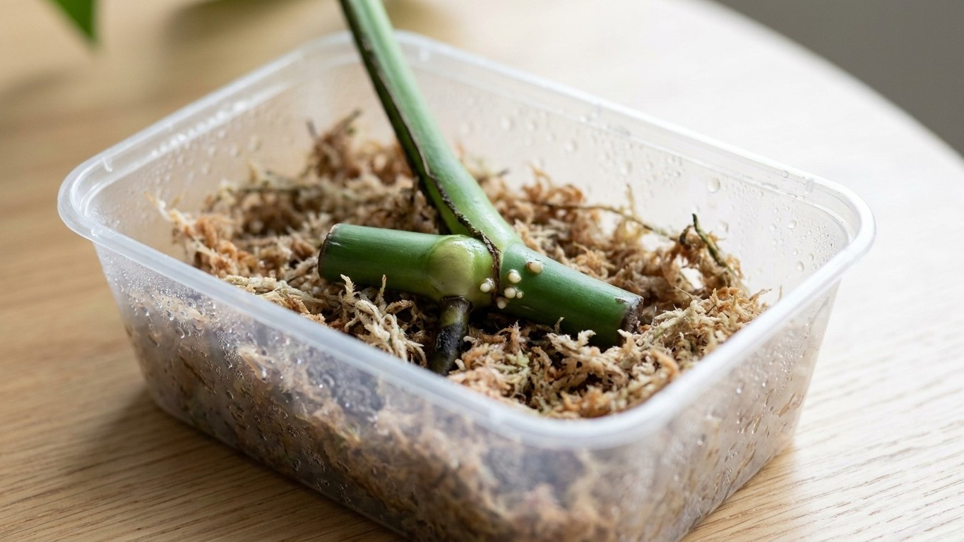 Je plantais mes boutures de Monstera bien droites depuis des années : le jour où j'en ai posé une à plat, ce qui est sorti...