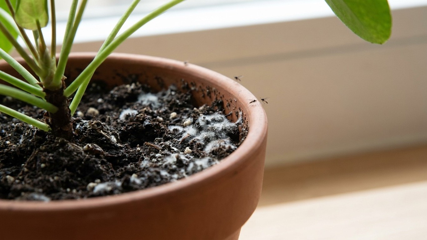 Les pots d'intérieur ne se paillent pas comme ceux du jardin : voici ce qui se développe sous la surface en à peine deux s...