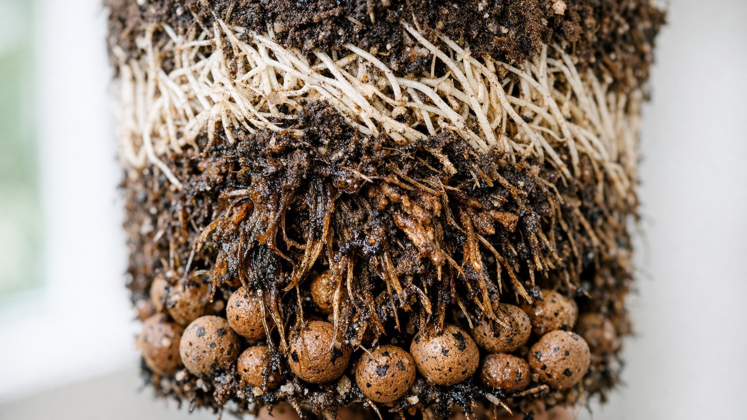 J'ai mis une couche de billes d'argile au fond de mes pots pour drainer : en rempotant des mois plus tard, j'ai compris po...