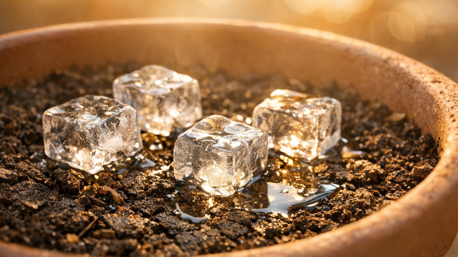 Je posais des glaçons sur le terreau de mes plantes pendant la canicule : le jour où un horticulteur a vu ça, il m'a montr...