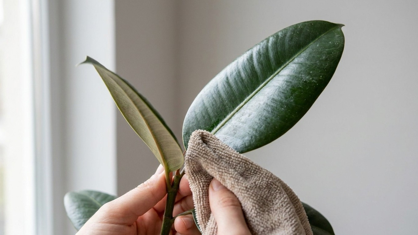 Je vaporisais du spray lustrant sur les feuilles de mon ficus pour les faire briller : le jour où j'ai regardé sous la feu...
