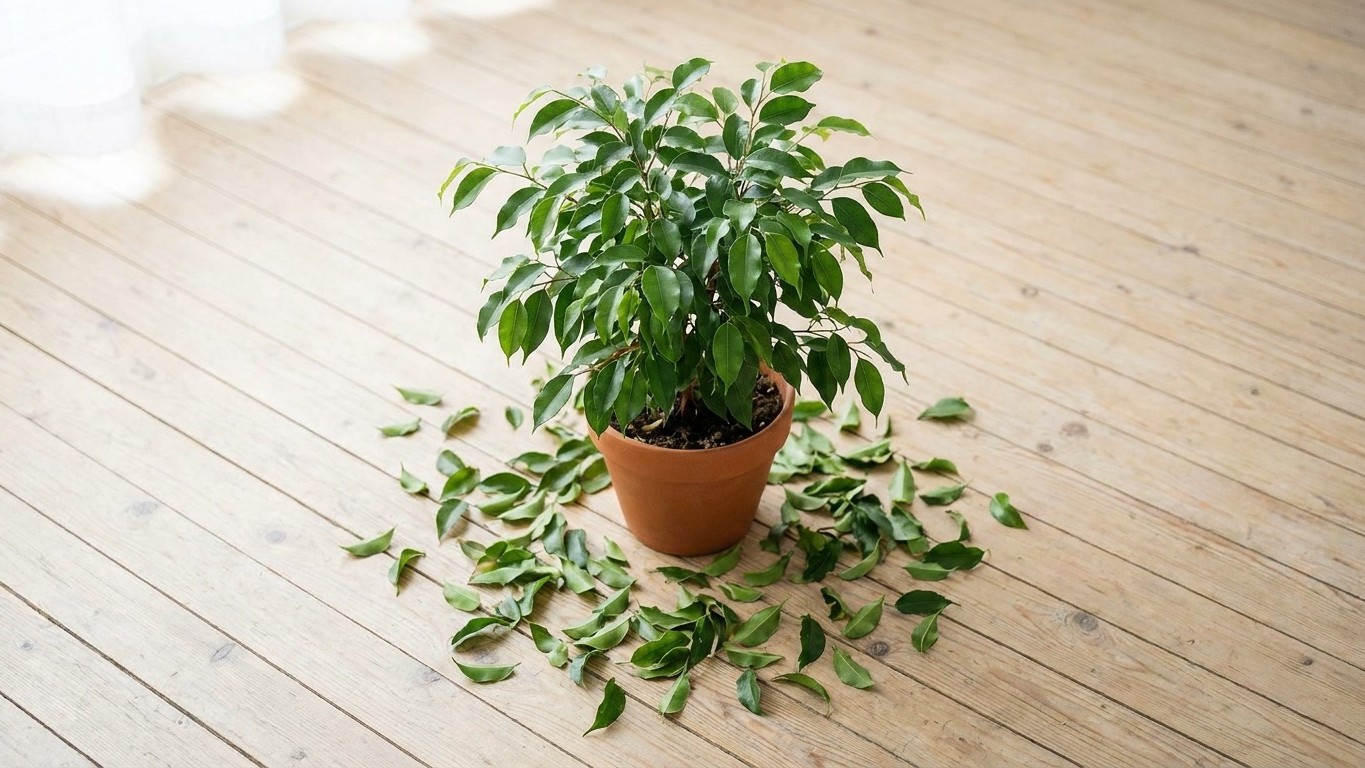 J'ai déplacé mon ficus benjamina dans le salon juste pour la déco : quand j'ai vu le tapis de feuilles au bout d'une semai...