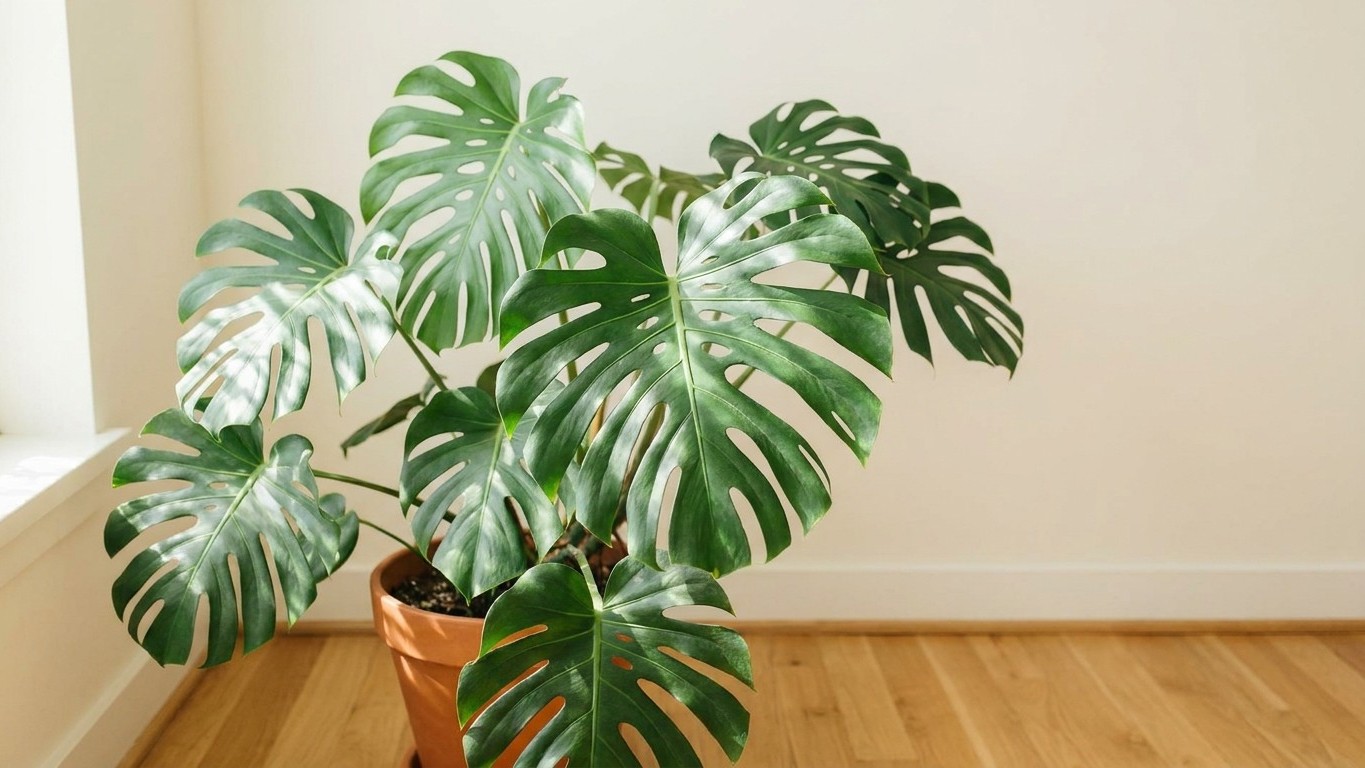 J'ai déplacé mon Monstera dans le coin ombragé du salon juste pour le protéger : au bout d'un an sans une seule découpe, j...