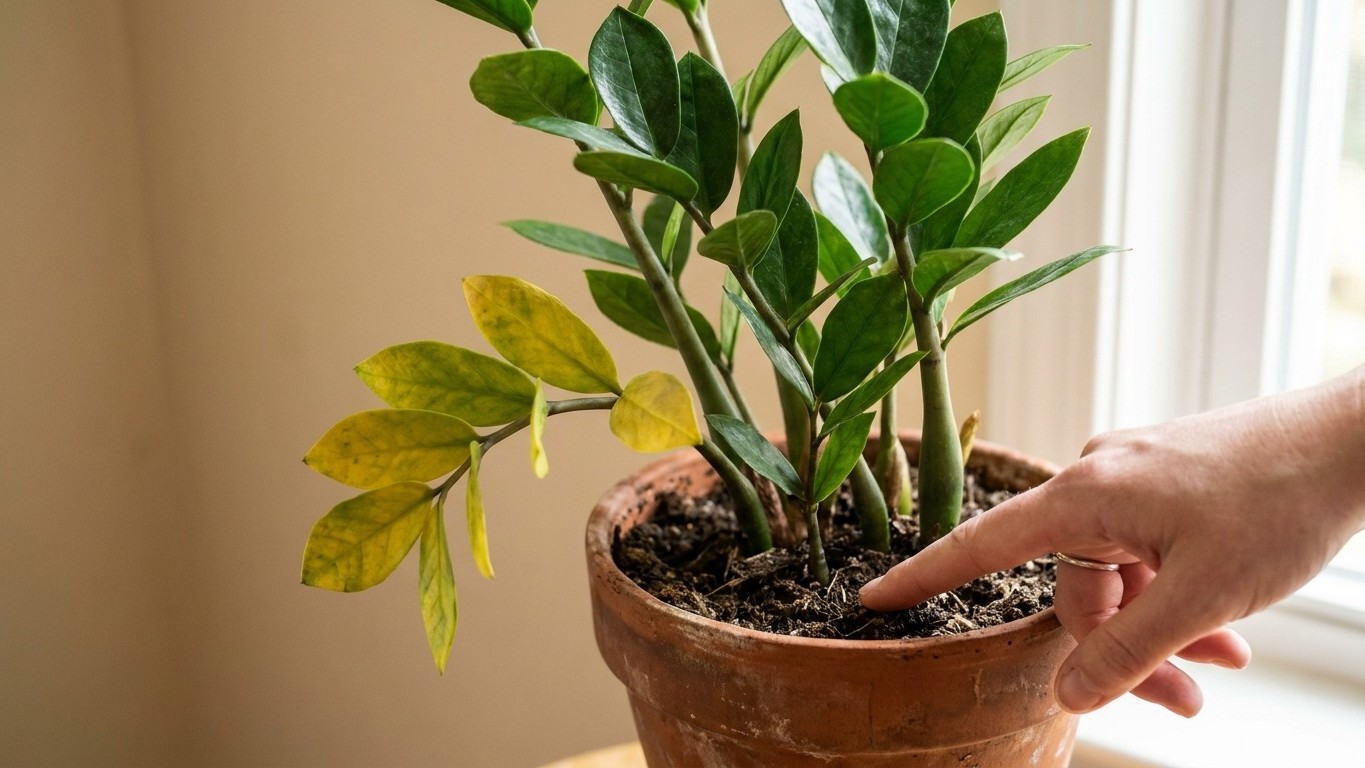 « Je pensais qu’il manquait d’eau » : pourquoi les feuilles jaunes du zamioculcas signalent exactement le contraire
