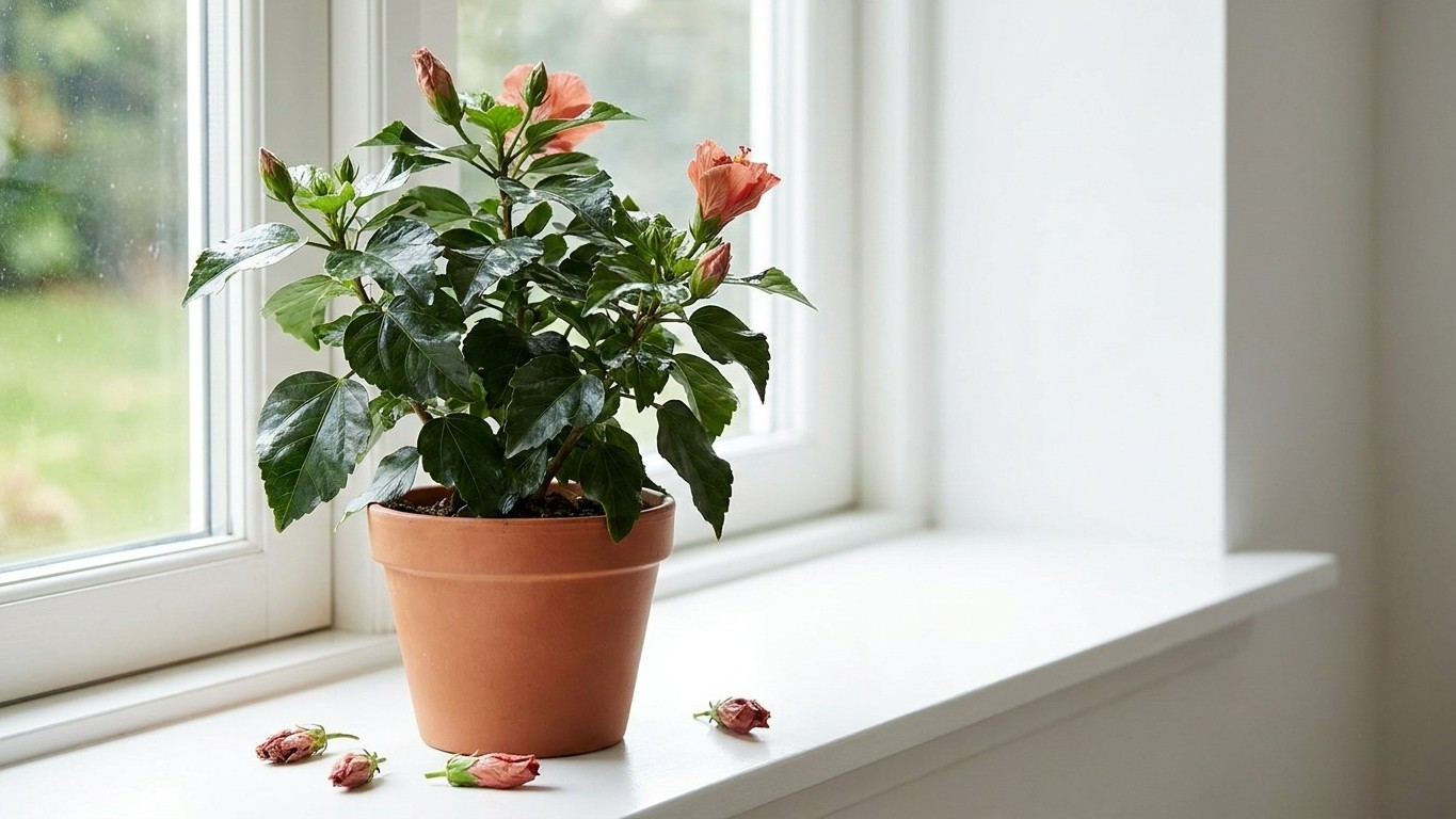 Je tournais mon hibiscus d'un quart de tour chaque semaine pour qu'il pousse droit : le jour où j'ai compté les boutons to...