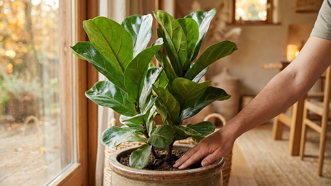 Fini le gros pot de mon ficus lyrata qui reste détrempé jusqu'au printemps : depuis que je change une seule chose début se...