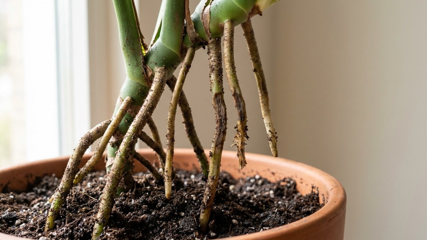 J'ai coupé toutes les racines aériennes de mon monstera avant de le rempoter en septembre juste pour que le pot reste net ...