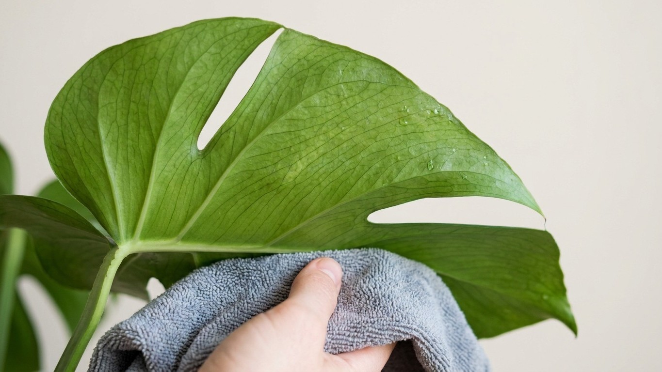 J'ai lustré les feuilles de mon monstera toutes les semaines pour les faire briller : quand j'ai retourné une feuille un m...