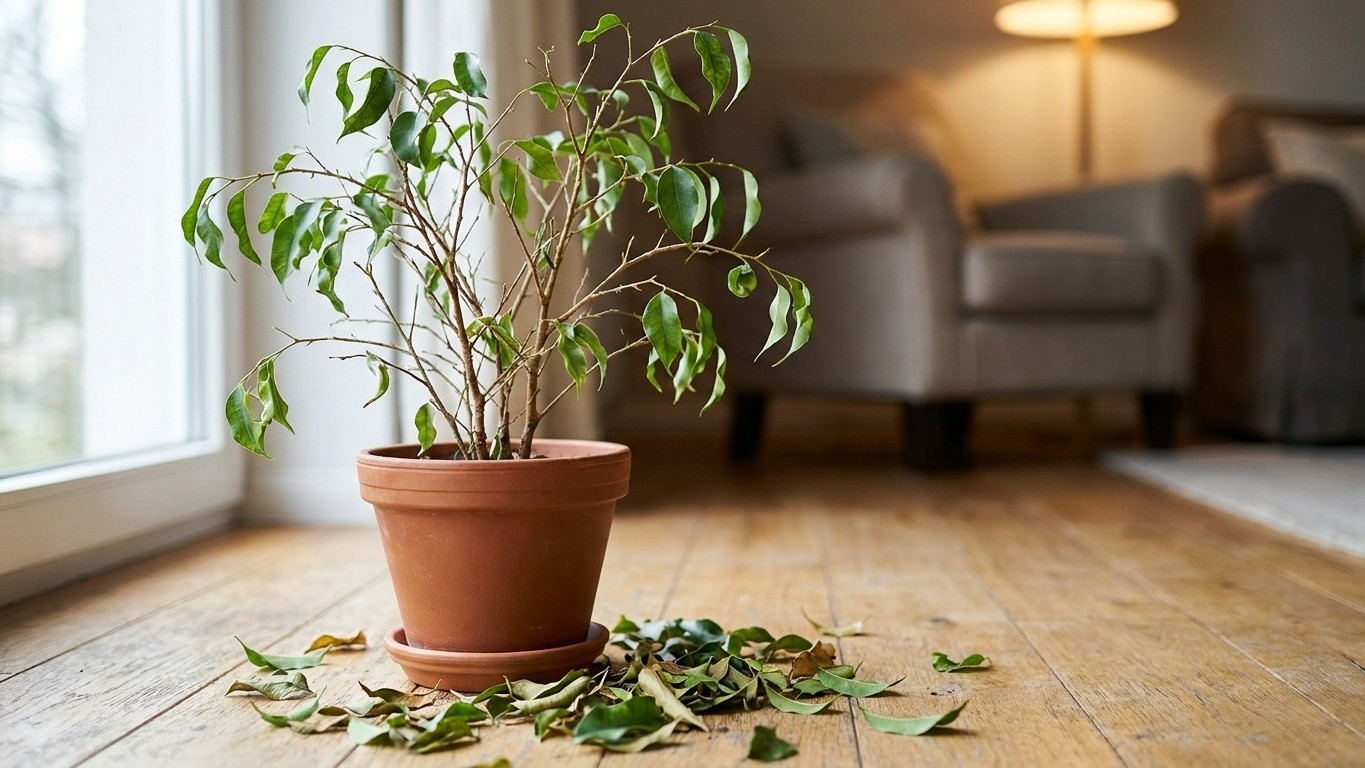 J'ai rentré mon ficus benjamina du balcon d'un coup fin août juste pour lui éviter la fraîcheur : dix jours plus tard, en ...