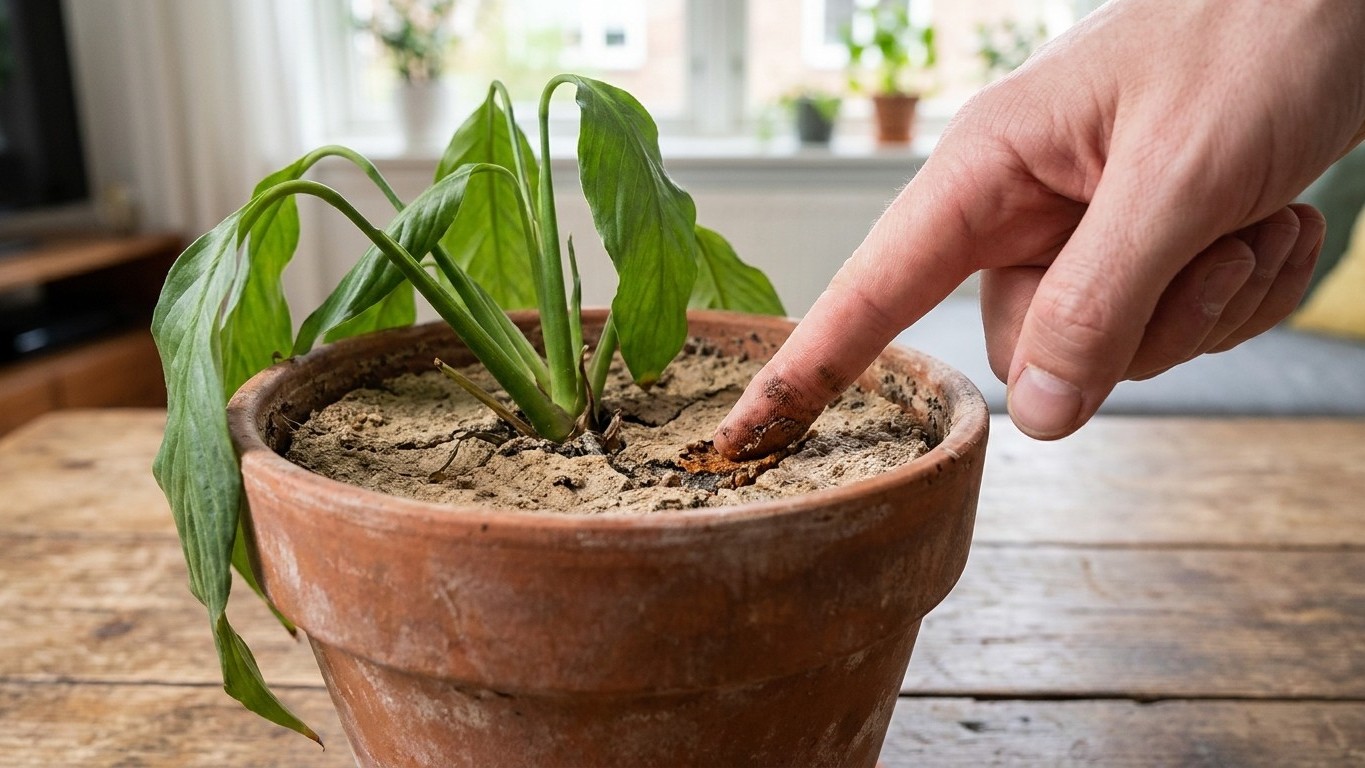 J'arrosais mon spathiphyllum tous les deux jours pour le sauver : en grattant la surface du pot au bout d'un mois, j'ai co...