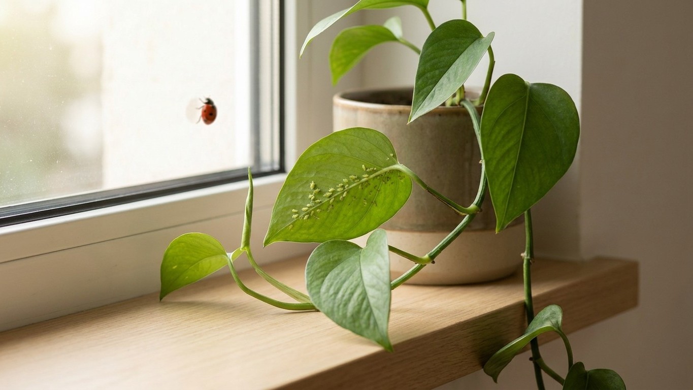J’ai lâché des coccinelles achetées sur mon pothos couvert de pucerons juste pour éviter l’insecticide : une heure plus ta...