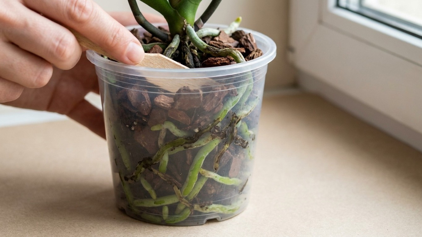 J’arrosais mon orchidée tous les deux jours pour l’aider à tenir la chaleur : en grattant l’écorce au bout d’une semaine, ...