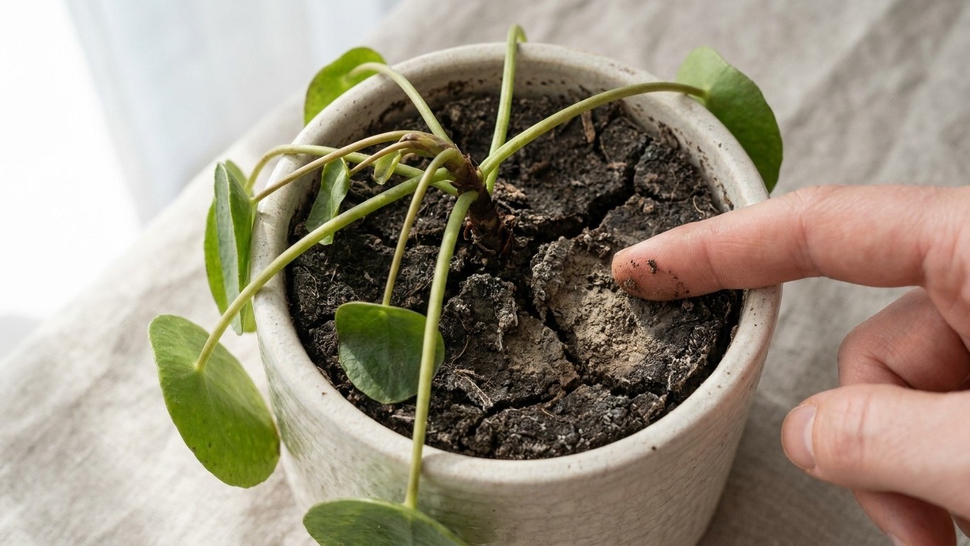 J’étalais du marc de café frais sur le terreau de mon pilea pour le nourrir : en grattant la croûte au bout de trois semai...