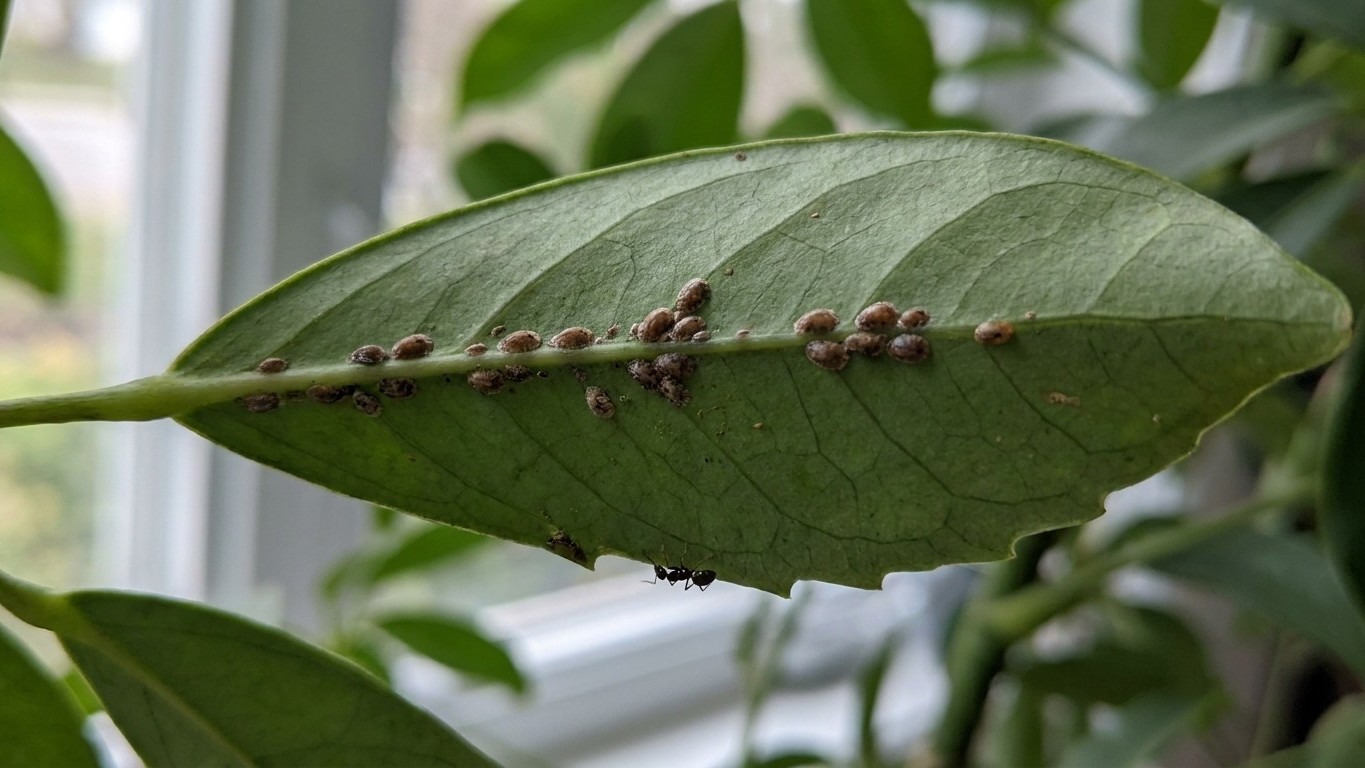 Mon Schefflera est rentré du balcon depuis trois semaines : le jour où j'ai suivi la file de fourmis jusqu'au bord du pot,...