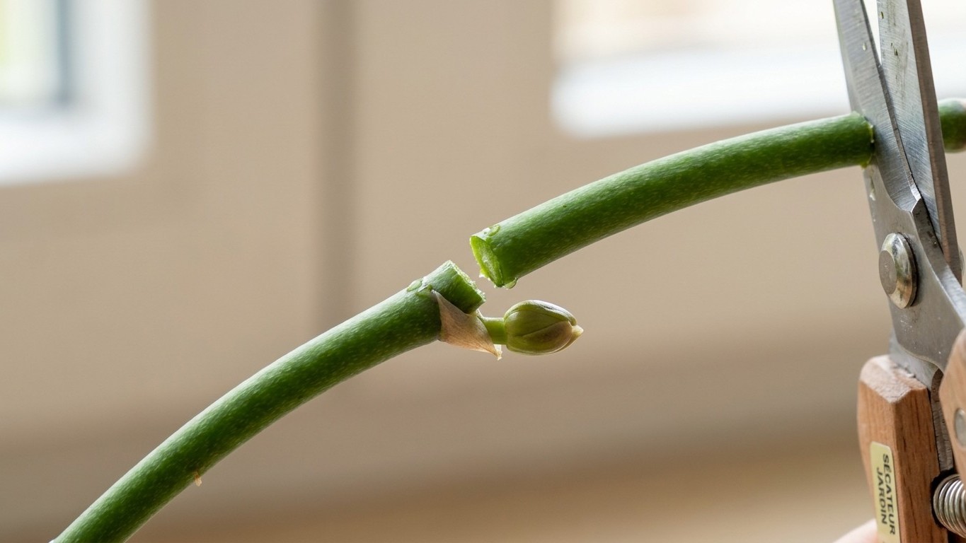Mon voisin coupe toujours la hampe de son orchidée juste au-dessus d'un petit renflement vert et ce n'est pas pour faire joli